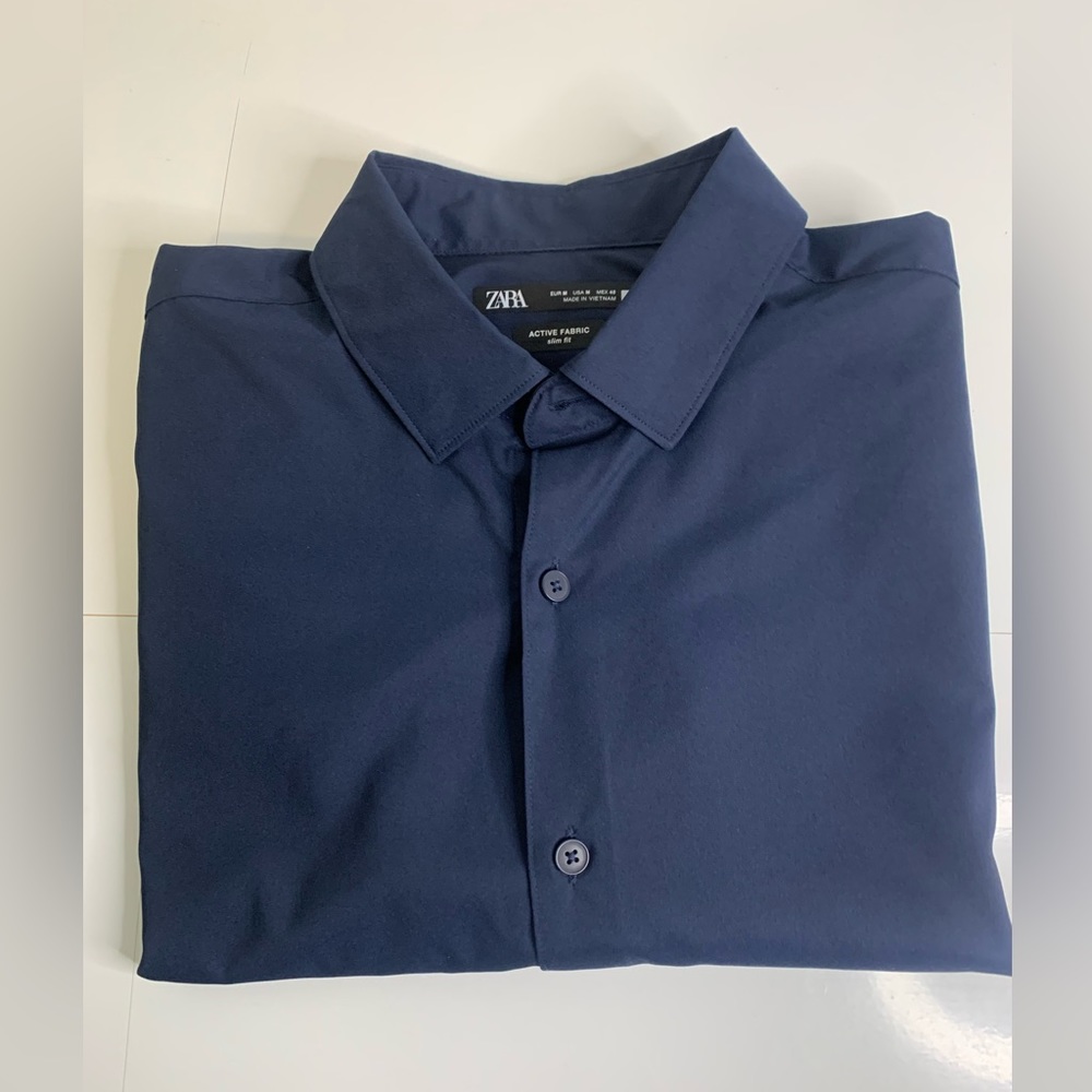 Zara Active Dress shirt, Medium Navy Blue